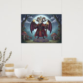 Poster Cartoon Baphomet (Cuisine)