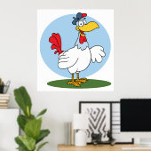 Poster Cartoon Chicken (Bureau à domicile)