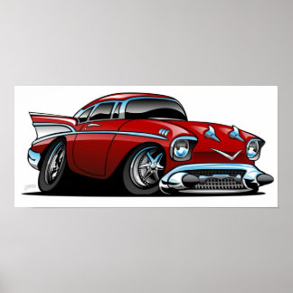 Poster Cartoon classique américain 57 Hot Rod
