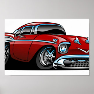Poster Cartoon classique américain 57 Hot Rod