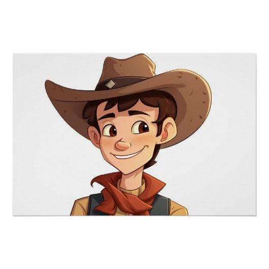 Poster Cartoon Cowboy (Devant)