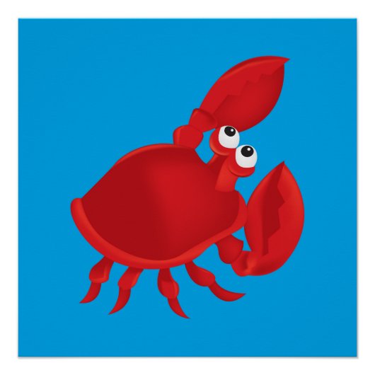 Poster Cartoon crab (Devant)