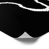 Poster Cartoon de chat blanc mignon. Sur le noir. (Coin)