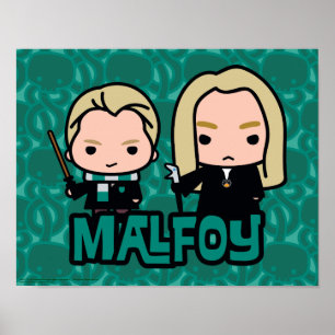 Poster Cartoon Draco and Lucius Malfoy Character Art