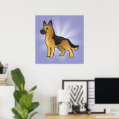 Poster Cartoon German Shepherd (Bureau à domicile)