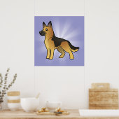 Poster Cartoon German Shepherd (Cuisine)