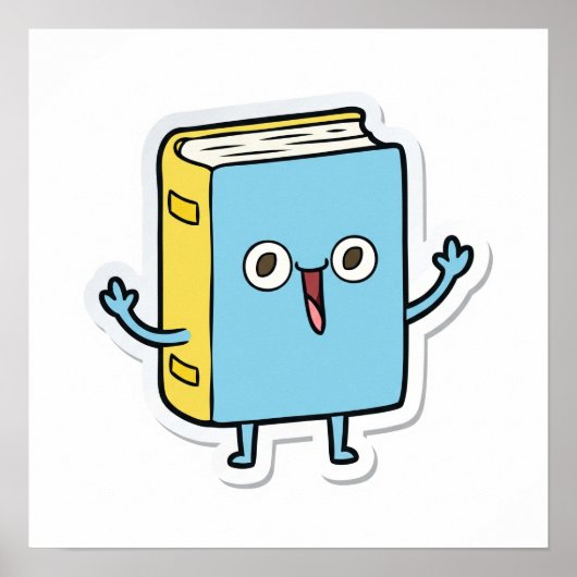 Poster Cartoon Happy Book (Devant)