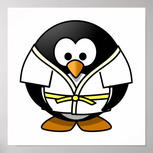 Poster Cartoon Judo Penguin (Devant)