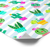 Poster Cartoon Kawaii tendance Cactus & Succulents (Coin)