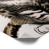 Poster Cartoon kitten rayé kitty voices gris (Coin)