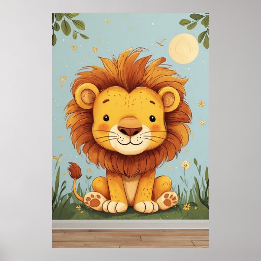 Poster Cartoon Lion kids wall art (Devant)