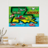 Poster Cartoon Louisiana (Keuken)