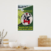 Poster Cartoon Man Shouting Czechoslovakia Mid-Century (Cuisine)