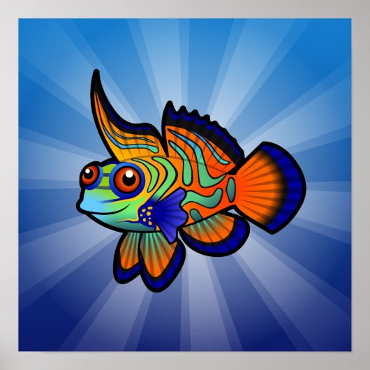 Poster Cartoon Mandarin / Dragonet Fish (Devant)