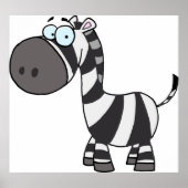 Poster Cartoon mignon Zebra drôle animal caractère (Devant)