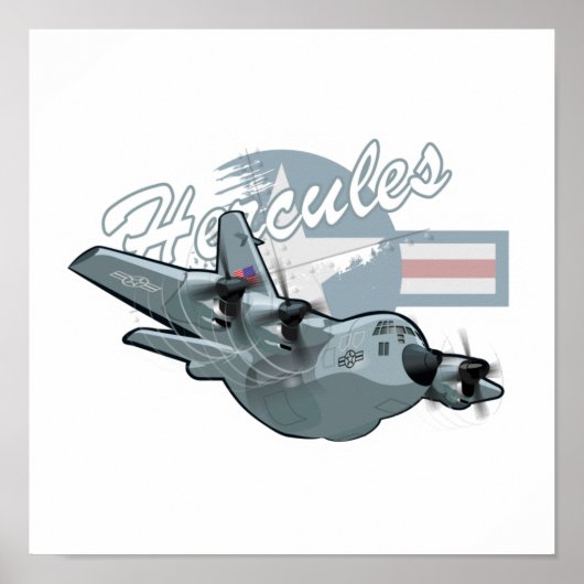 Poster Cartoon military ailrplane (Devant)