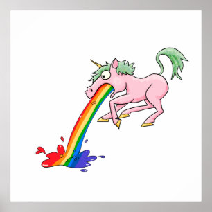 Poster Cartoon Rainbow Unicorn