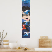 Poster Cartoon Rock Star Growth chart. (Cuisine)