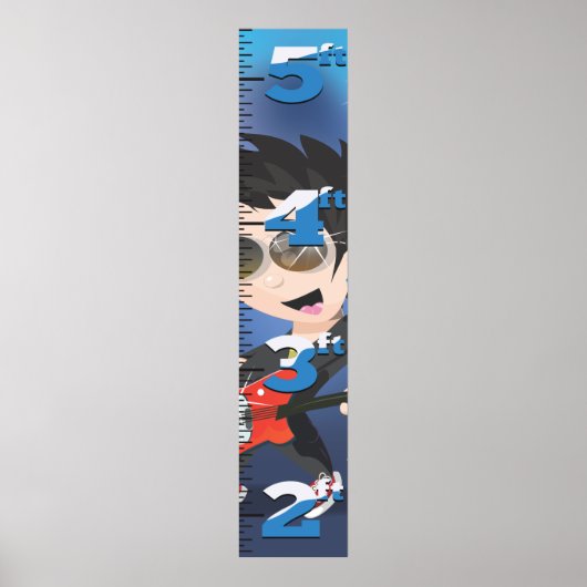 Poster Cartoon Rock Star Growth chart. (Devant)
