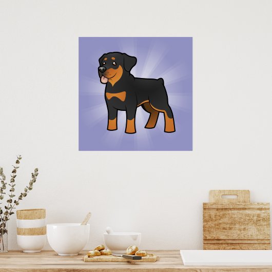 Poster Cartoon Rottweiler (Cuisine)