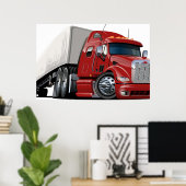 Poster Cartoon semi truck (Bureau à domicile)