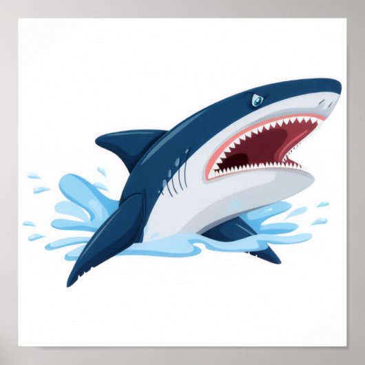 Poster cartoon shark (Devant)