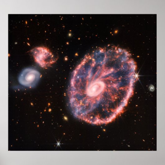 Poster Cartwheel Galaxy, James Webb Télescope Spatial (Devant)