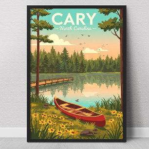 Poster Cary Caroline du Nord vintage