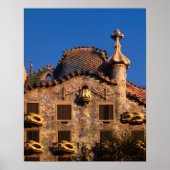 Poster Casa Batilo, architecture Gaudi, Barcelone, (Devant)