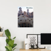 Poster Casa Milà de Barcelone par Antoni Gaudí (Bureau à domicile)