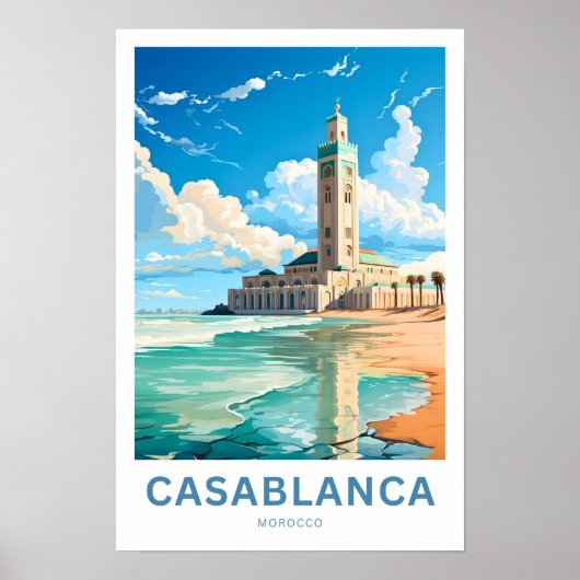Poster Casablanca Maroc Imprimer Voyage (Devant)