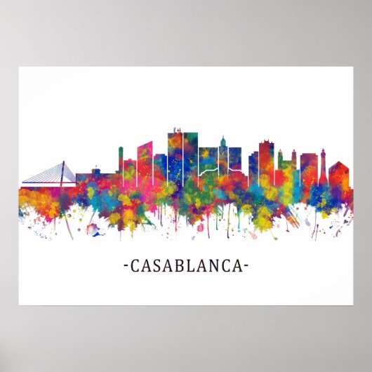 Poster Casablanca Maroc Skyline (Devant)