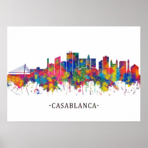 Poster Casablanca Morocco Skyline
