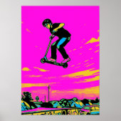 Poster Cascade à haute volée - Cavalier de scooter (Devant)