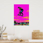 Poster Cascade à haute volée - Cavalier de scooter (Cuisine)