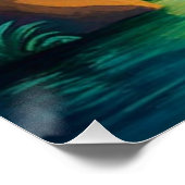 Poster Cascade au coucher du soleil (Coin)