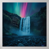 Poster Cascade Aurora Art Imprimer - Vue majestueuse du s (Devant)