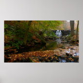 Poster Cascade automnale et Creek Pennsylvania Nature (Devant)