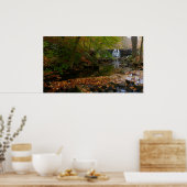 Poster Cascade automnale et Creek Pennsylvania Nature (Cuisine)