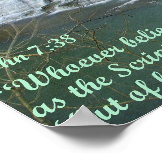 Poster Cascade avec John 7:38 (Coin)