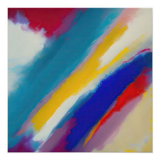 Poster "Cascade Azur" Art Abstrait (Devant)