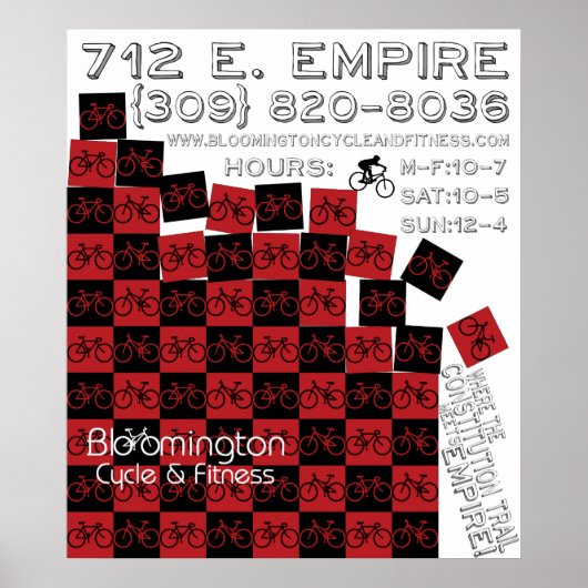Poster Cascade BC&F avec informations sur le magasin (Devant)