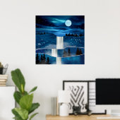 Poster Cascade Bleue (Bureau à domicile)