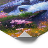 Poster Cascade cerise en fleurs (Coin)