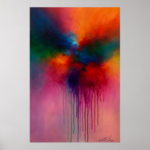 Poster Cascade Chromatique - Peinture Abstraite au Dégoul