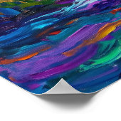 Poster Cascade Colorée - Style Impasto (Coin)