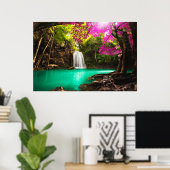 Poster Cascade dans la forêt d'automne (Bureau à domicile)