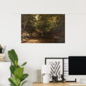 Poster Cascade dans la forêt – George Hetzel (Bureau à domicile)