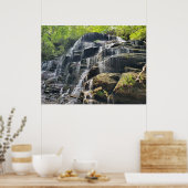 Poster Cascade dans la forêt verte de printemps (Cuisine)