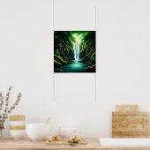 Poster Cascade dans la Jungle (Cuisine)